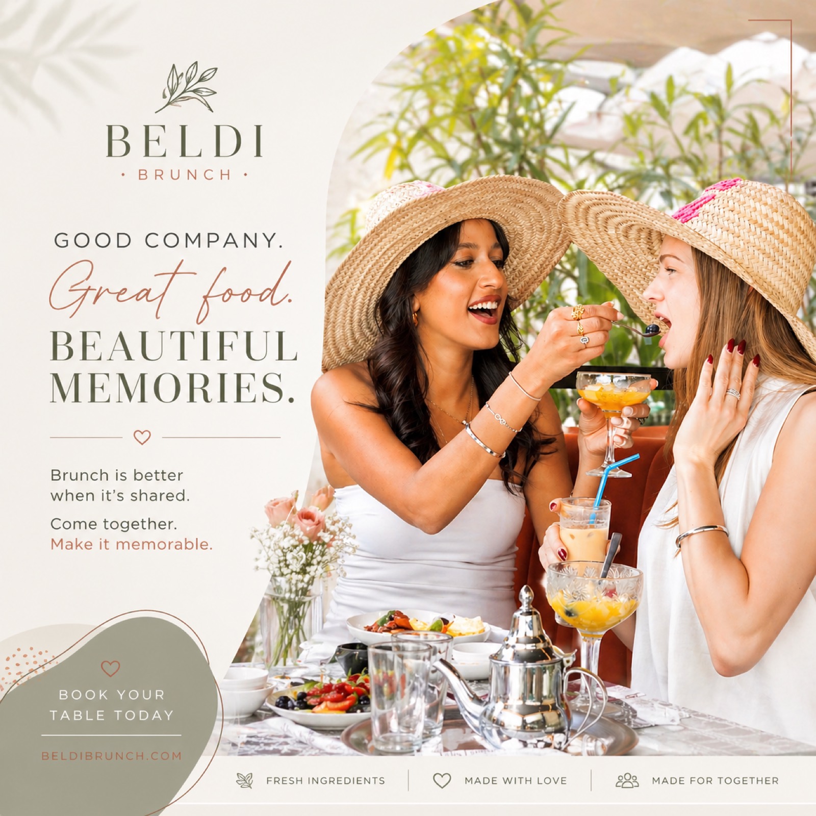 Affiche Beldi Brunch : good company, great food, beautiful memories
